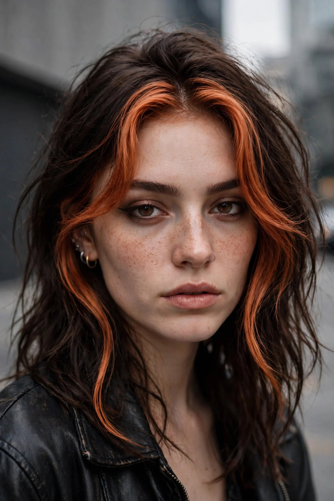 Copper Money Piece on Dark Base hair