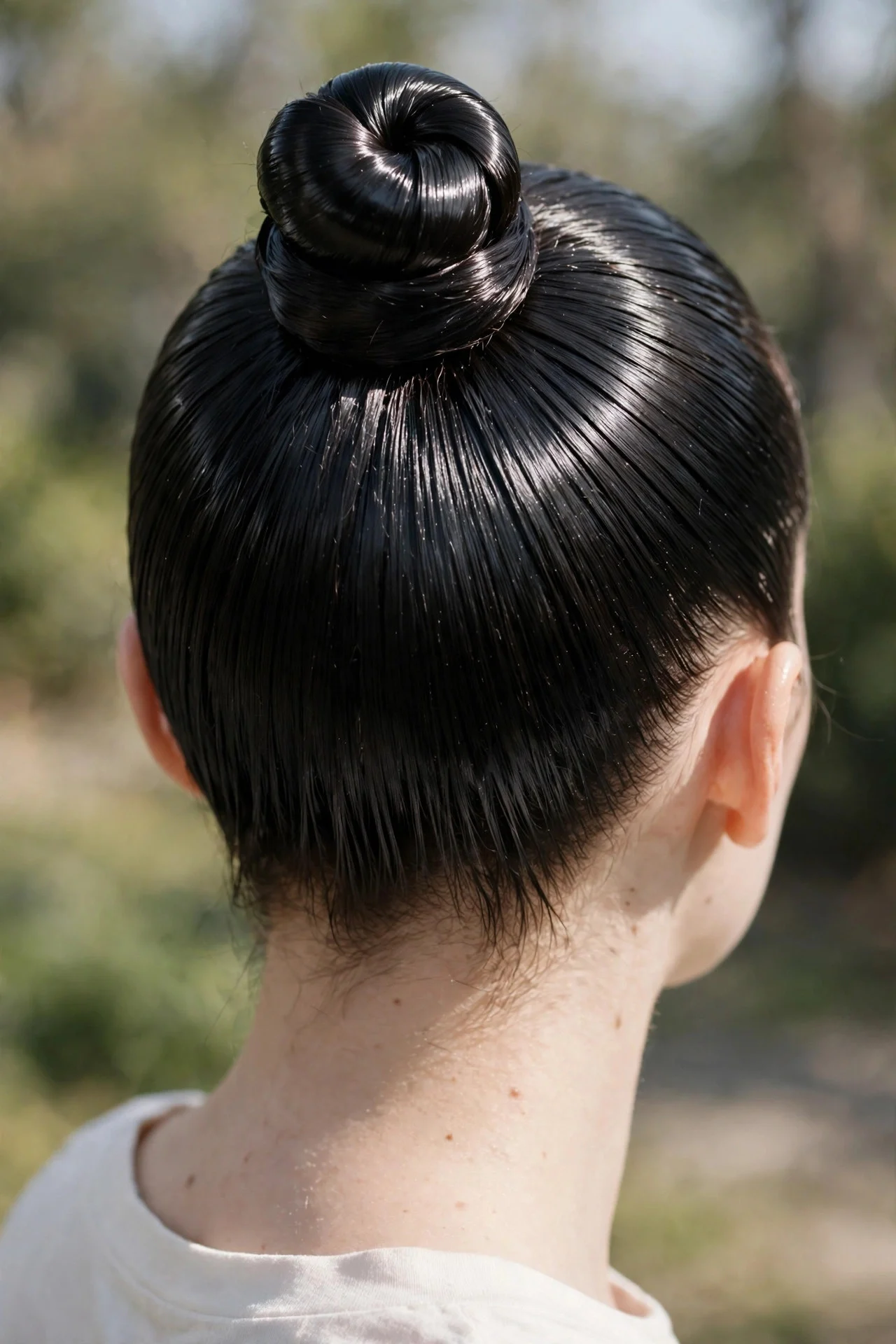 Glass Hair Slicked Top Knot