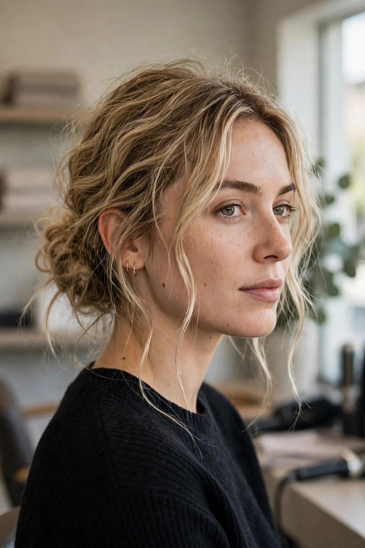Messy Textured Low Bun