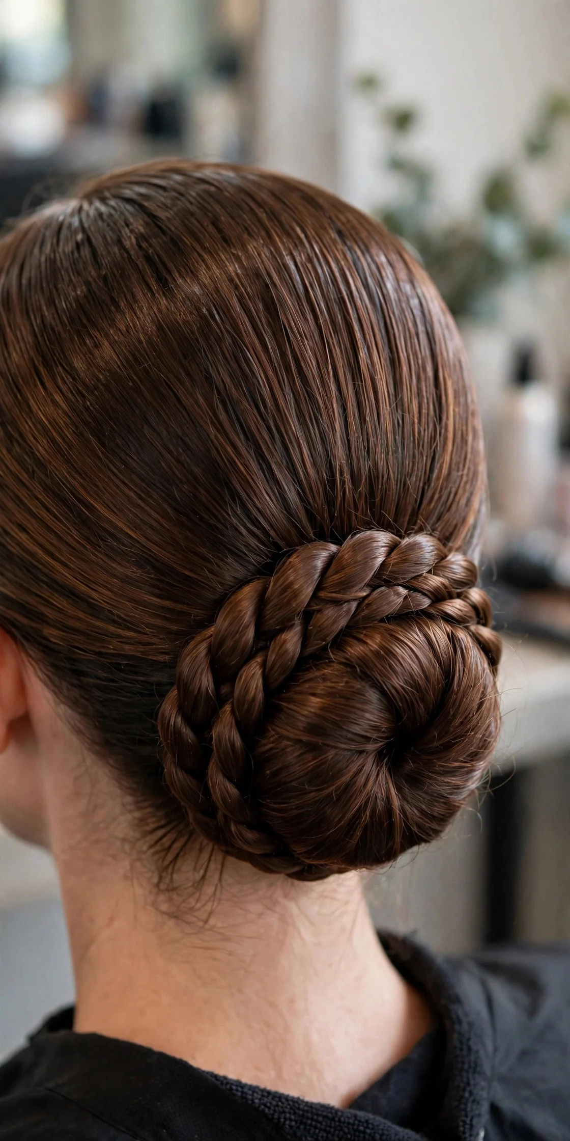 Braided-Base Slicked Bun