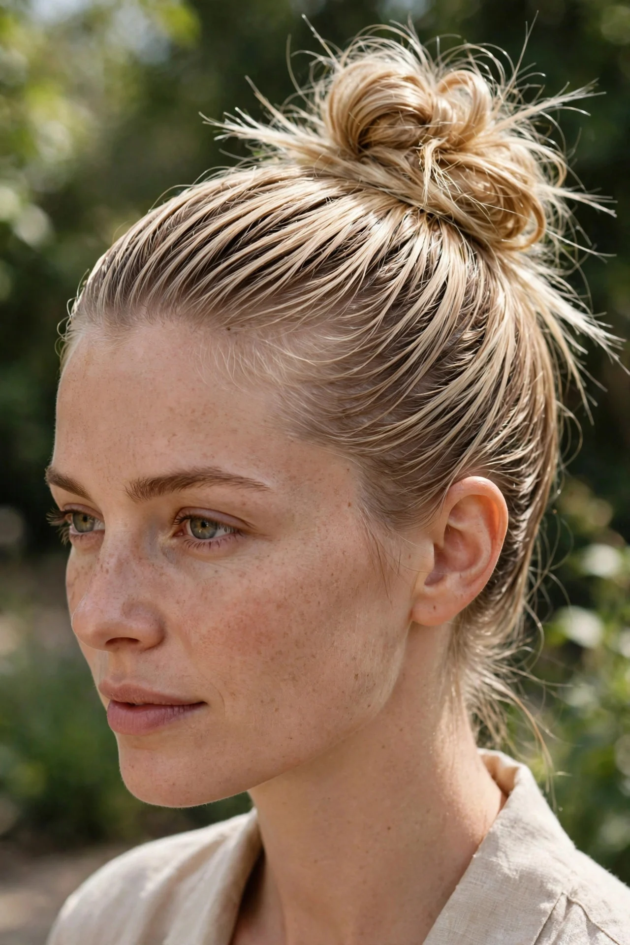 Slicked Top Knot Bun