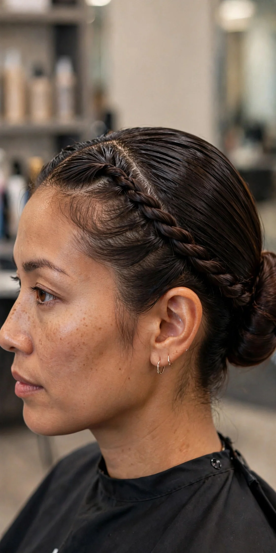 Slicked Bun with a Twisted Front Detail