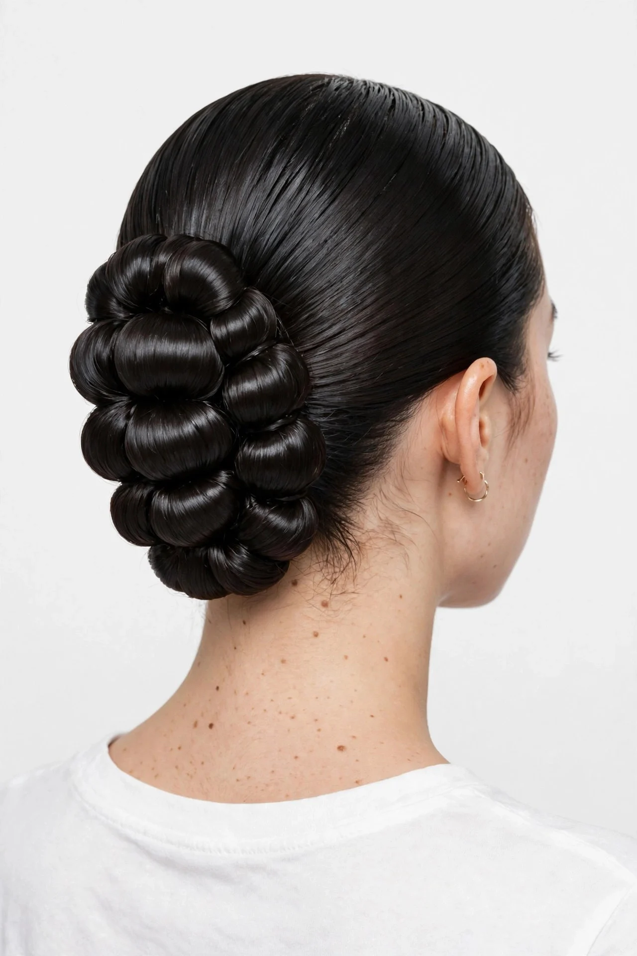 Bubble-Section Slicked Bun