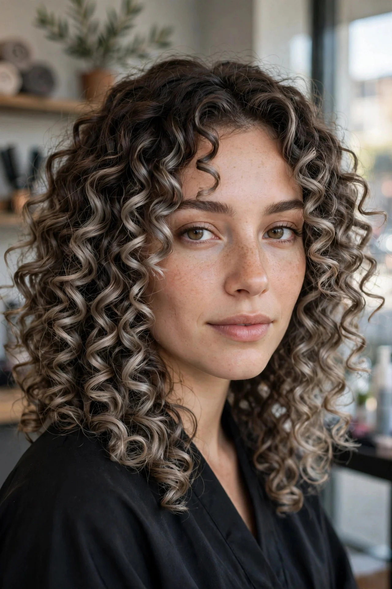 Mushroom Blonde on Curly Hair