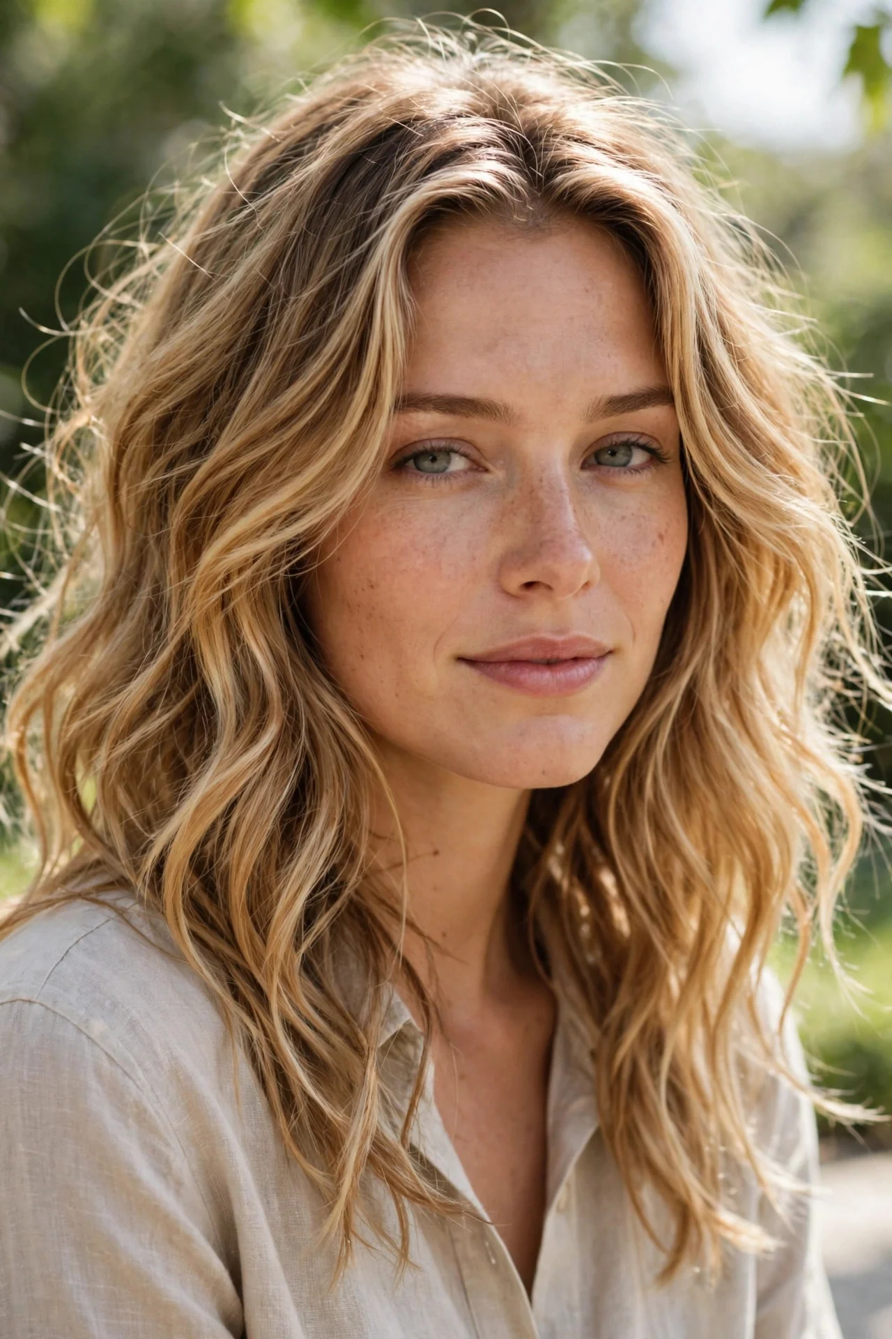 Sun-Kissed Honey Blonde Waves