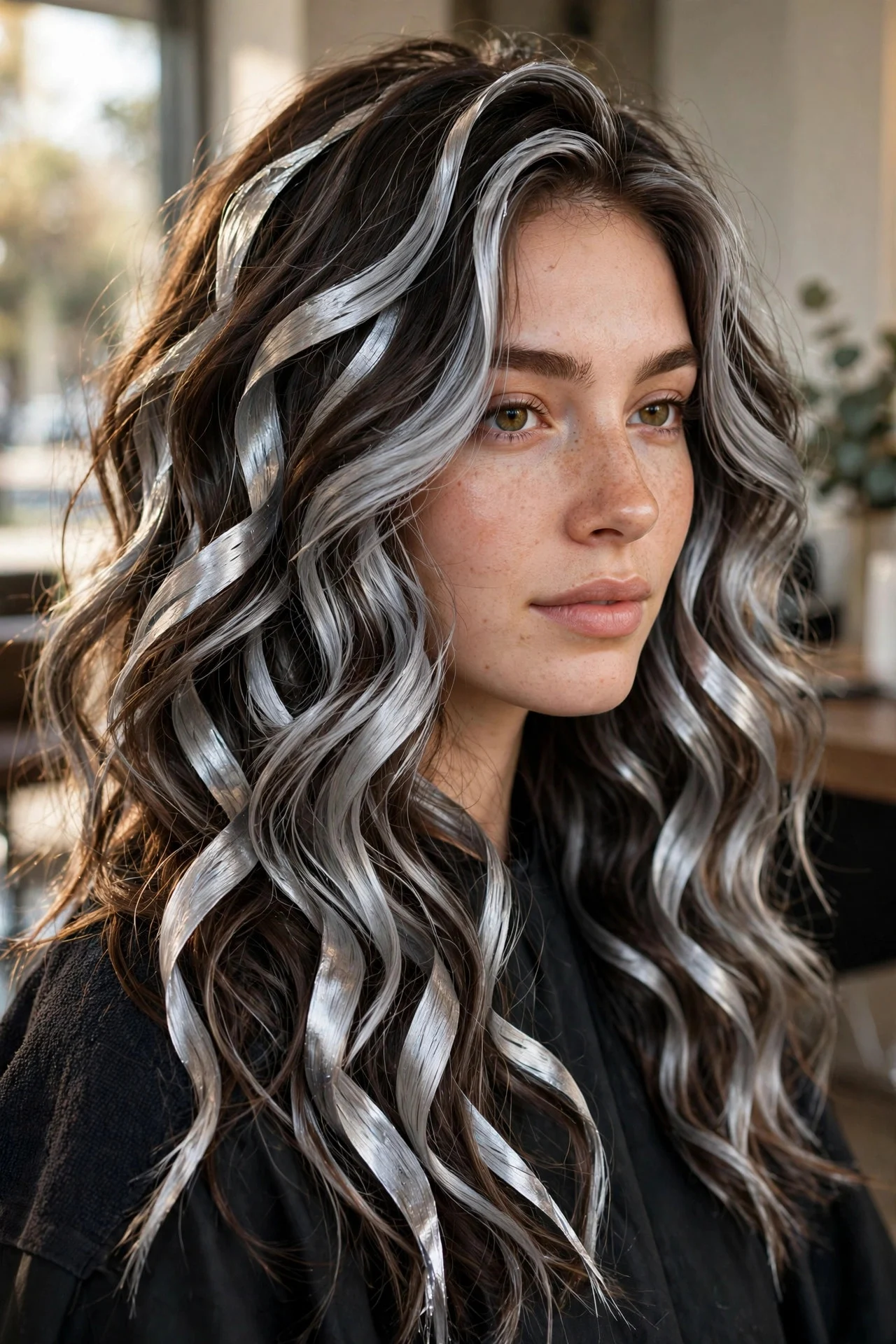 Dimensional Silver Foilayage