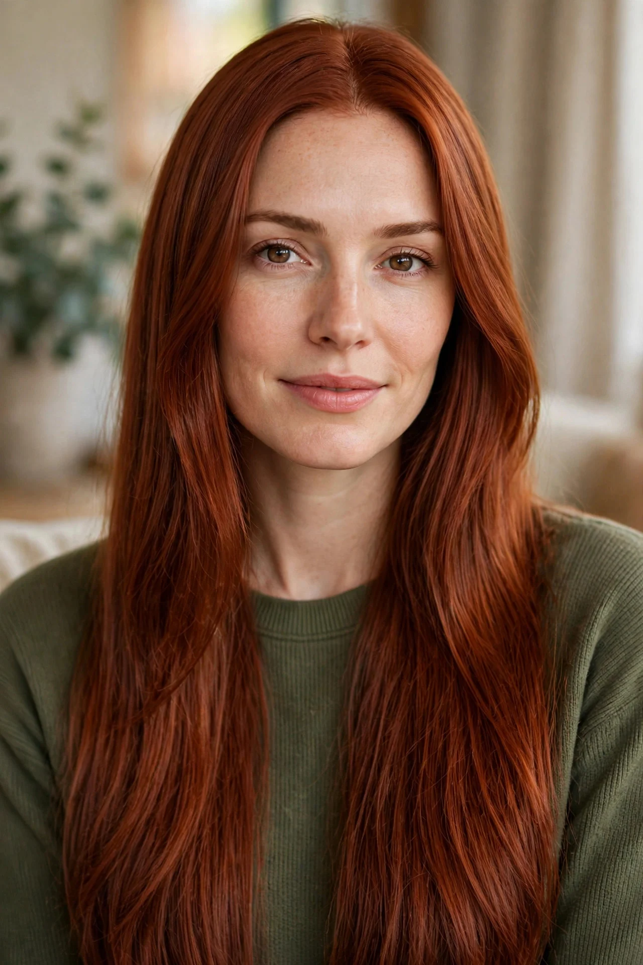 Classic Auburn Copper All-Over hair