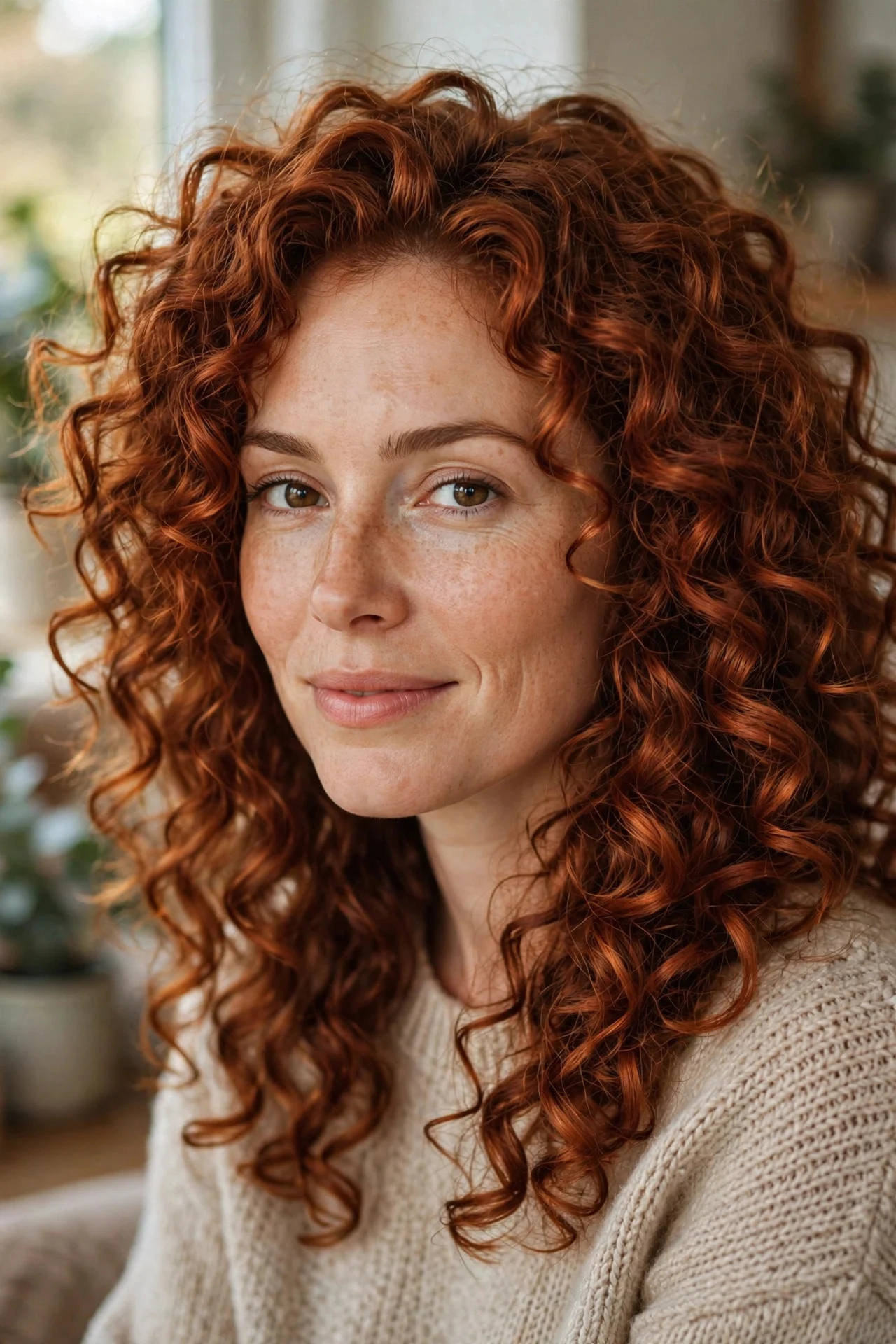Auburn Copper on Curly Hair hair