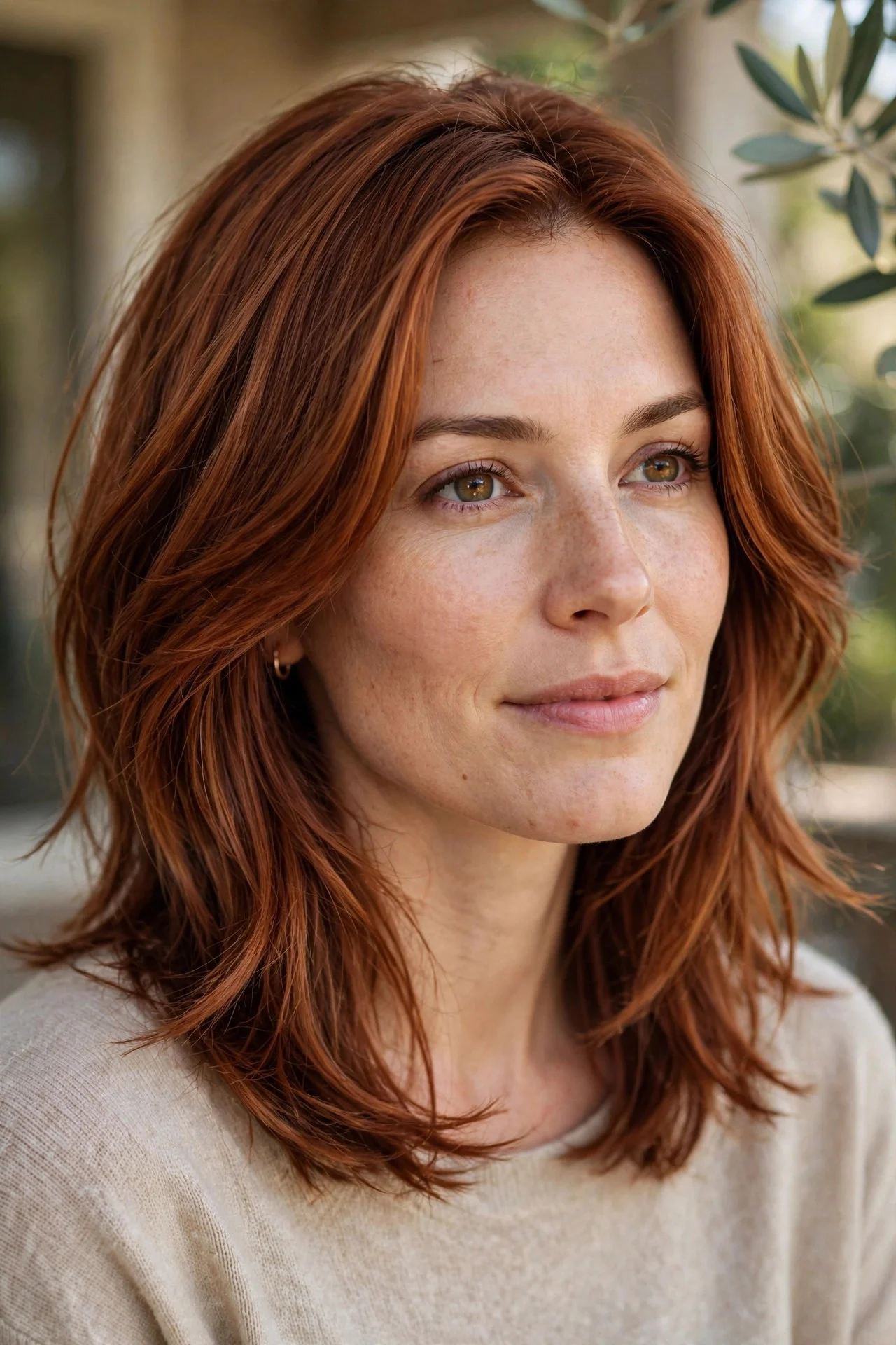 Auburn Copper Lob hair