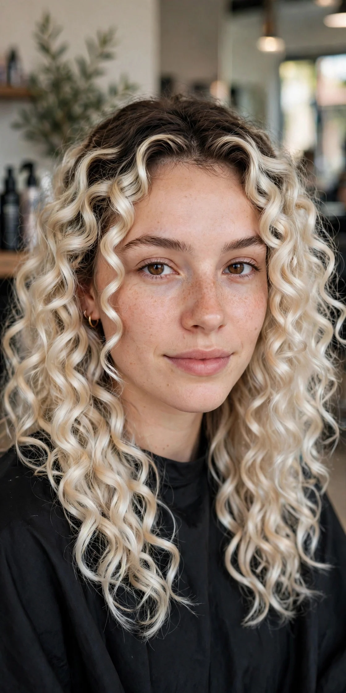 Platinum Melt on Curly Hair