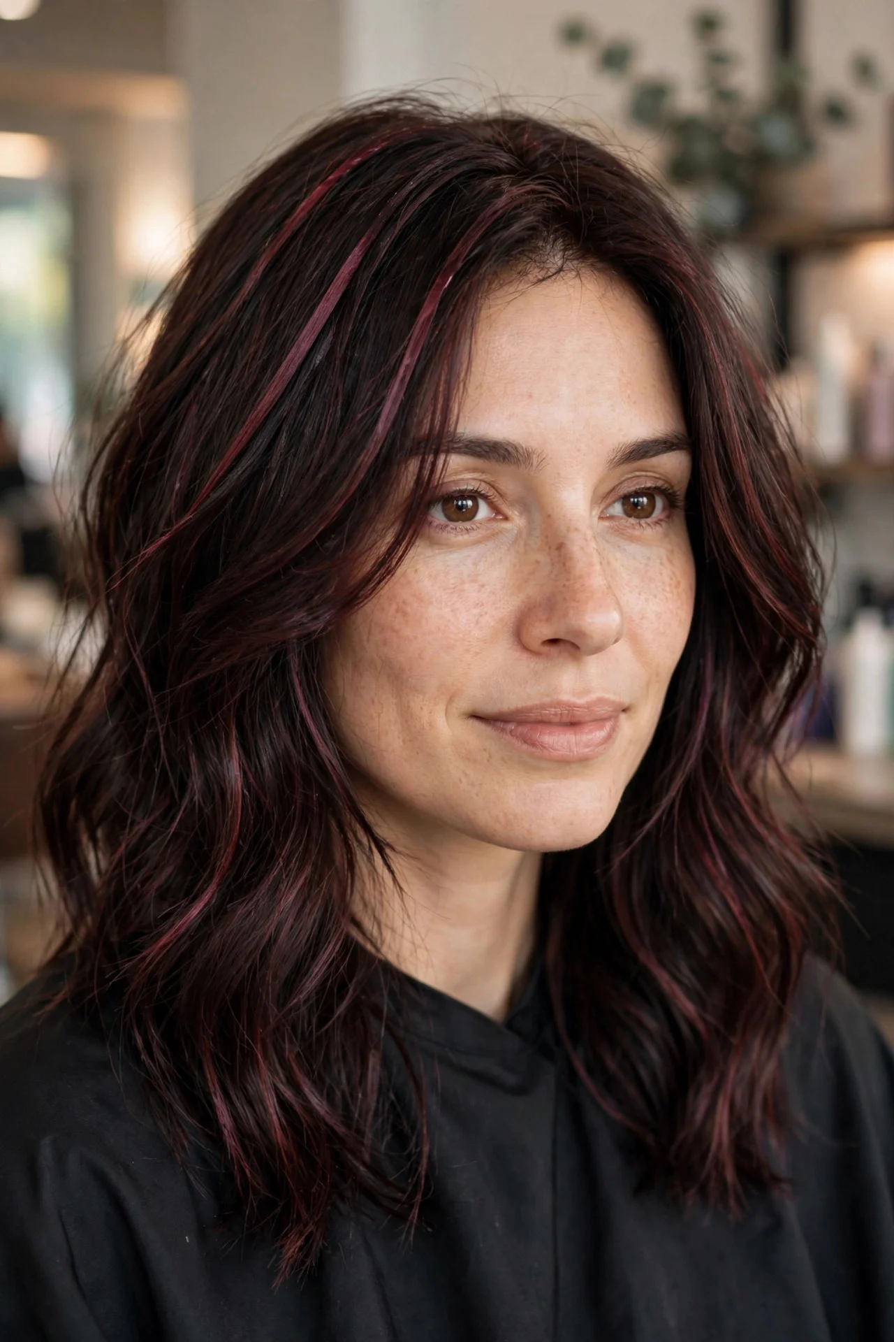 Burgundy Foilayage Highlights