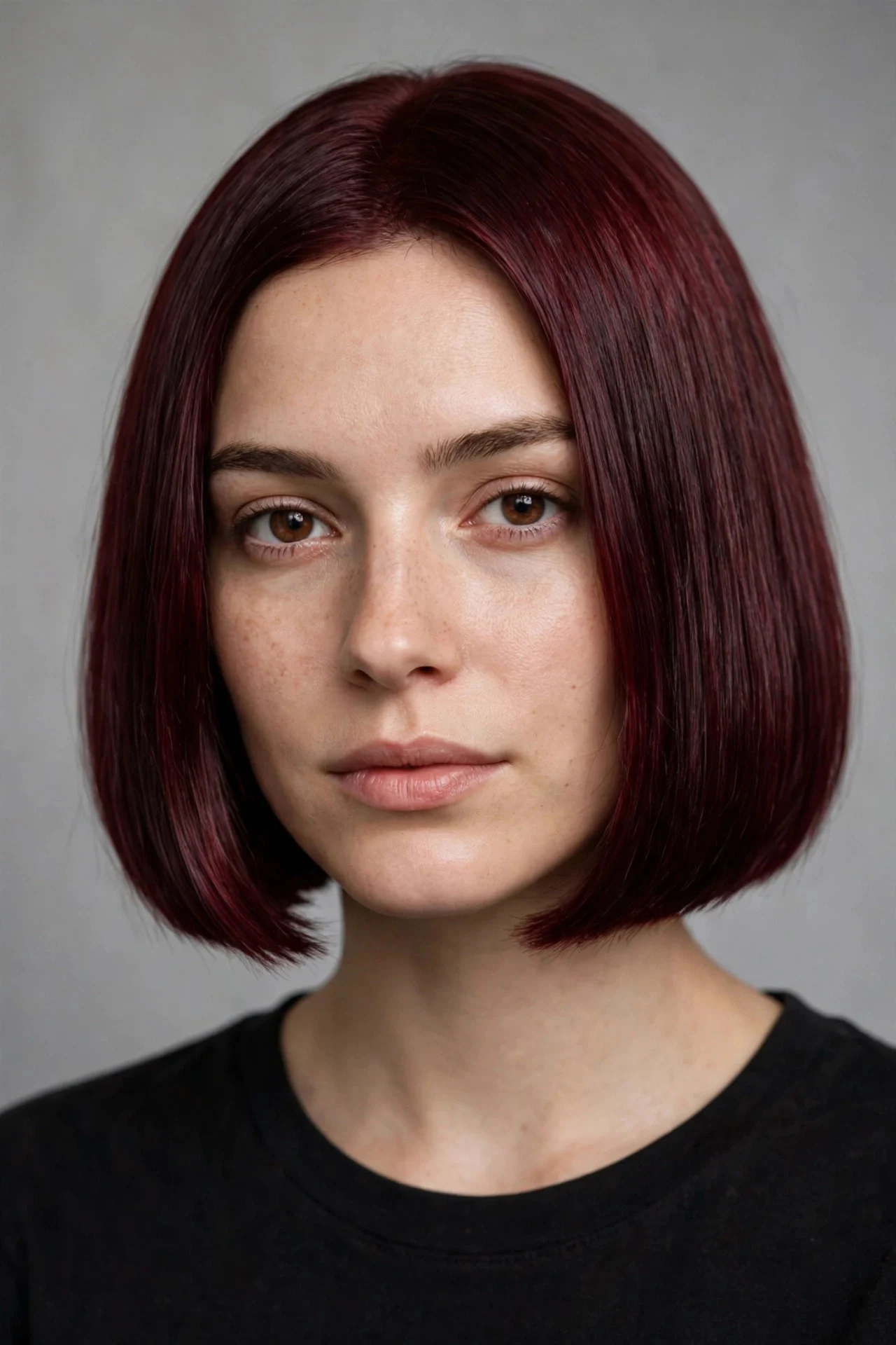 Short Bob in Deep Burgundy