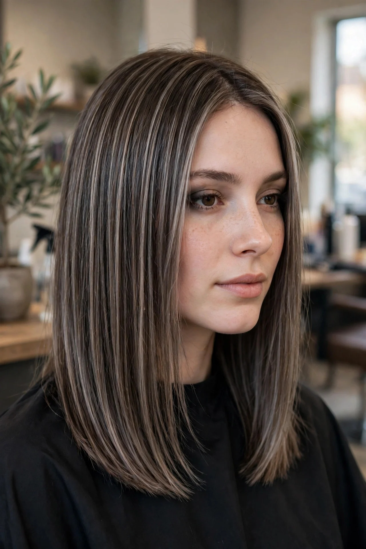 Smoky Ash Brown With Cool Highlights