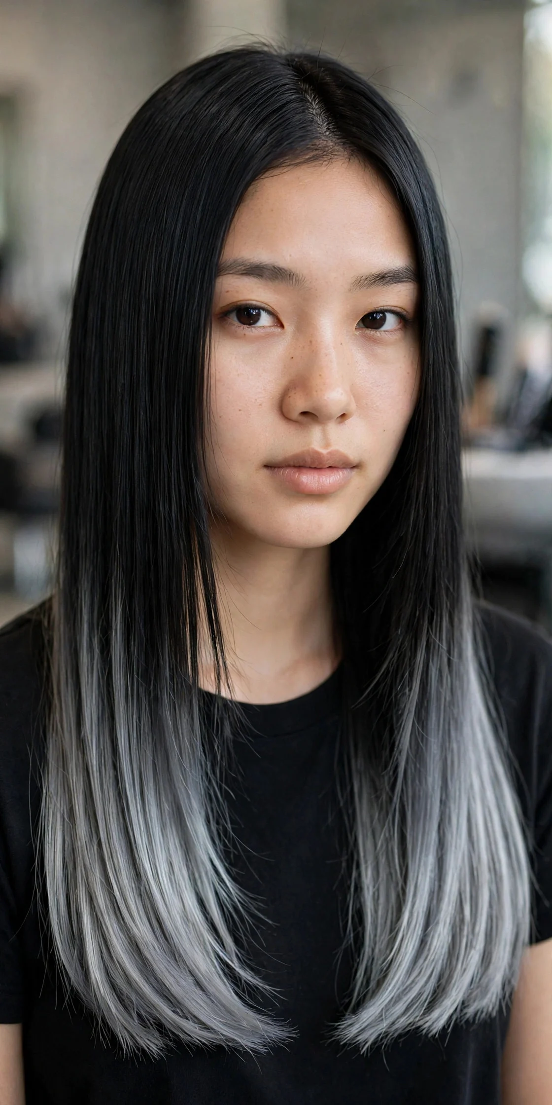 Blue-Black with Silver Tips