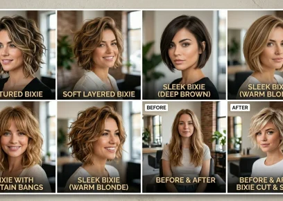 Modern bixie haircut styles showing the blend of a bob and pixie cut