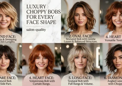 Choppy bob hairstyles customized for different face shapes