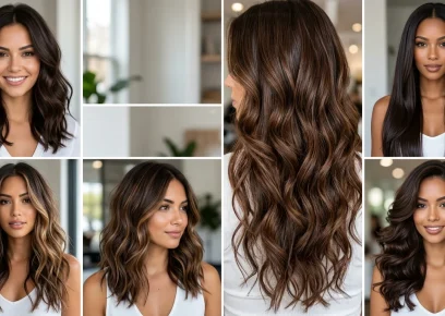 Beautiful brunette hair color ideas with dimensional brown shades and balayage