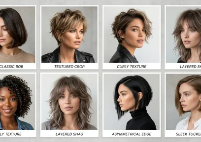 Stylish ear-length haircuts featuring modern short hair trends