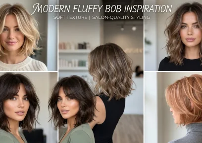 Fluffy bob haircut styles with soft volume and movement