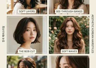 Korean hairstyles collage with soft and trendy looks