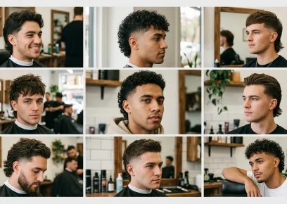 Subtle mullet hairstyles for men collage with clean modern haircuts