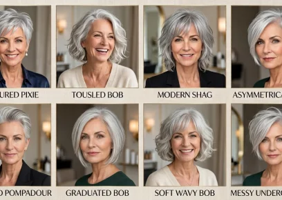 Modern short haircuts for women over 50 with stylish textured looks