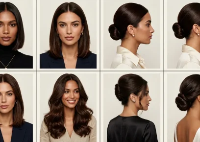 Elegant old money brunette hairstyles with glossy rich brown hair
