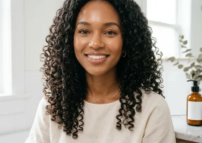 Healthy defined curls after following a moisturizing curly hair care routine