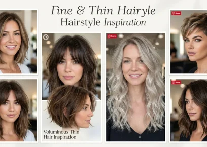 Fine thin hair hairstyles collage with layered cuts and soft volume