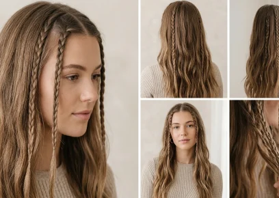 Baby braids hairstyles collage showing different face framing braid styles